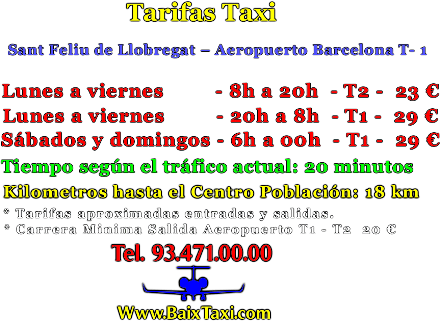taxi Sant Feliu de Llobregat